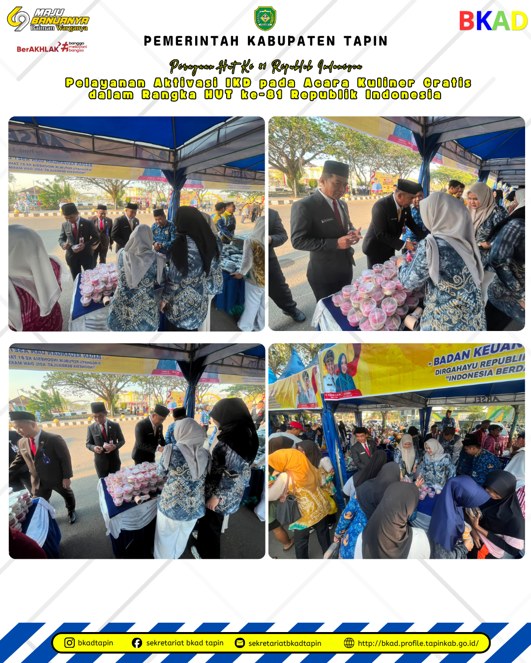 Pelayanan Aktivasi IKD pada Acara Kuliner Gratis dalam Rangka HUT ke-81 Republik Indonesia pada Tanggal Senin 17 Agustus 2026